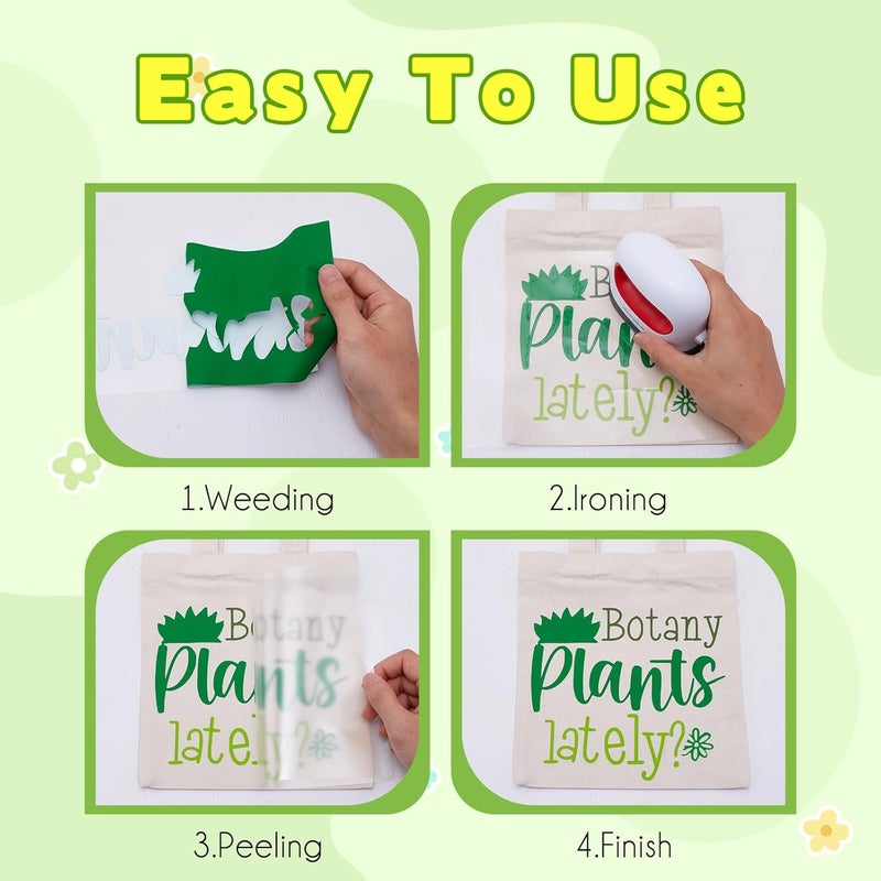 Tintnut Green HTV Heat Transfer Vinyl - 6 Sheets 12" x 10" Spring Green Heat Transfer Vinyl HTV Iron on Vinyl for T-Shirts Compatible with Cricut/Silhouette Cameo - Image 4